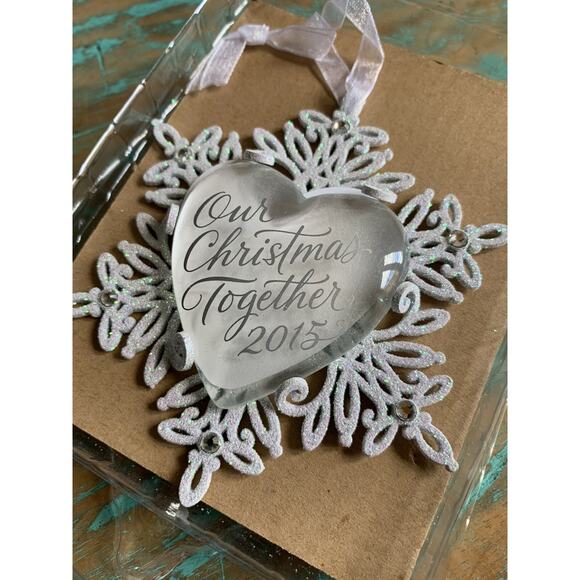 Hallmark Ornament Our Christmas Together 2015 Snowflake Glass Metal Sparkly Gift - Picture 3 of 11